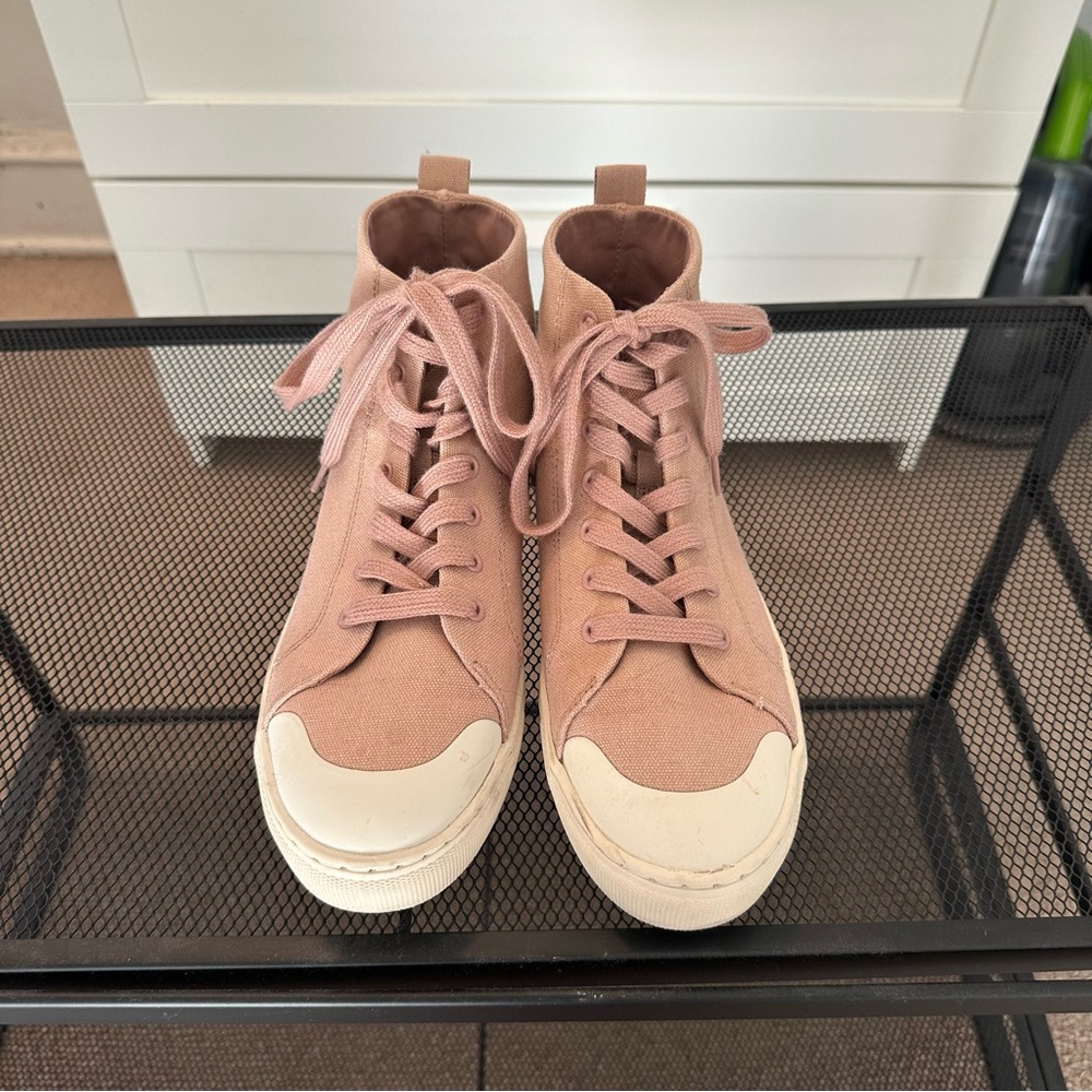 Dusty Pink High Top Sneakers - Picture 2 of 6